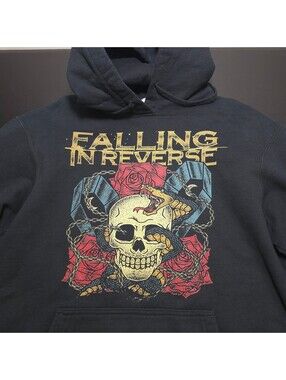 Port & Company Falling In Reverse Graphic Hoodie Black Large